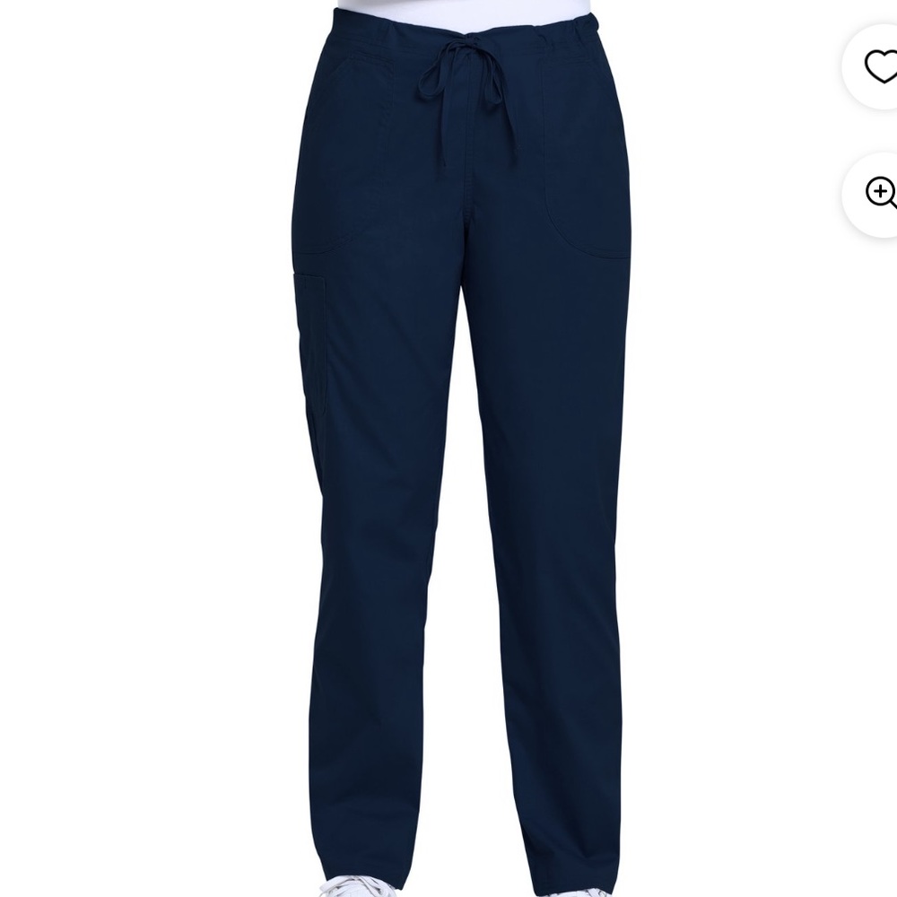 Scrubstar Women's Cargo Drawstring Scrub Pants w/Elastic Back Waist Navy Size M